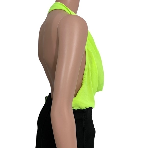 Double Zero Lime Green One Piece Backless Halter Top - Picture 5 of 13